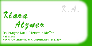 klara alzner business card